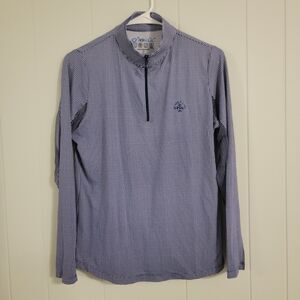 Ibkul Mens Quarter Zip Shirt Size Medium Upf 50 Outdoor Stretch Gigham‎ Plaid